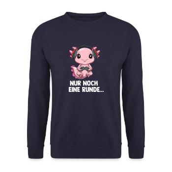 Gaming Axolotl - Computer Spiele Videospiele - Unisex Pullover - Navy - Vorne - Alina (178cm) & Michal (187cm)