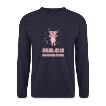 Milch Monster - Unisex Pullover - Navy - Vorne - Alina (178cm) & Michal (187cm)