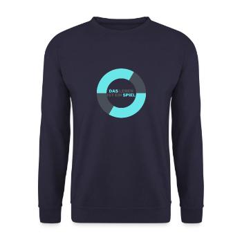 Das Leben ist ein spiel - Unisex Pullover - Navy - Vorne - Alina (178cm) & Michal (187cm)
