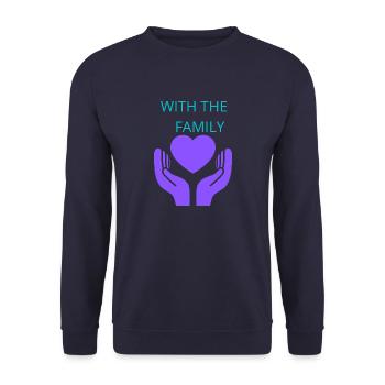 with the family ,family reunion - Unisex Sweatshirt - navy - Front - Alina (178cm) & Michal (187cm)