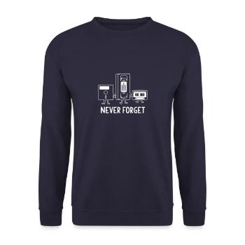 Nie vergessen - Unisex Pullover - Navy - Vorne - Alina (178cm) & Michal (187cm)