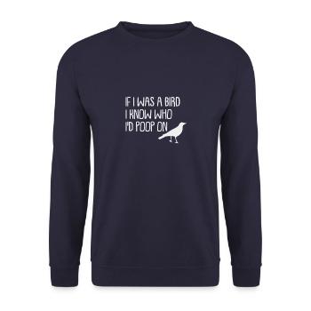 SI J’ÉTAIS UN OISEAU DRÔLE - Sweat-shirt Unisexe - marine - Devant - Alina (178cm) & Michal (187cm)