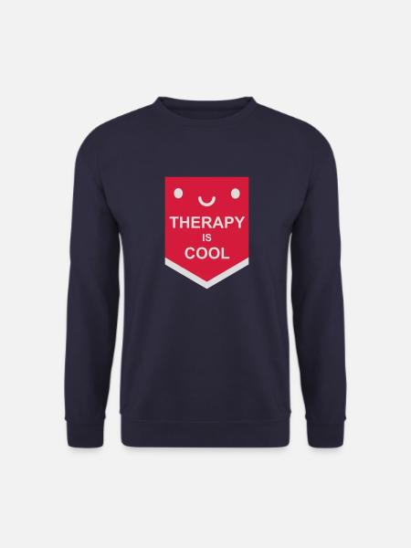therapy is cool Quote - Unisex Sweatshirt - navy