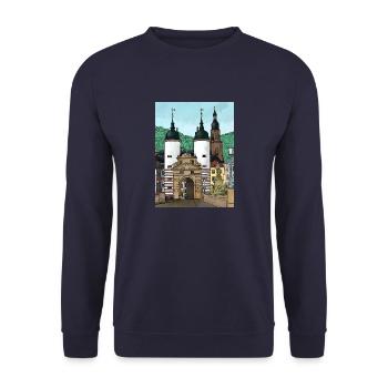 Heidelberg Altstadt, Heidelberg Germany - Unisex Sweatshirt - navy - Front - Alina (178cm) & Michal (187cm)