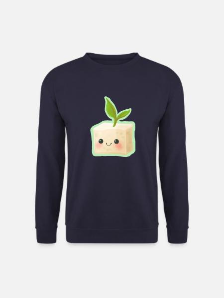 Cute Tofu Illustration - Unisex Pullover - Navy