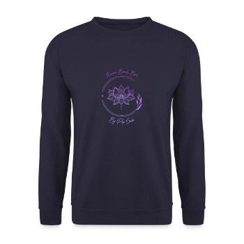 Lotus Flower Karma Beach Lila - Unisex Pullover - Navy - Vorne - Alina (178cm) & Michal (187cm)