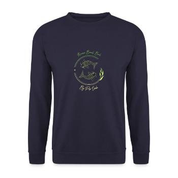 Karma Beach fishes vert jaune - Sweat-shirt Unisexe - marine - Devant - Alina (178cm) & Michal (187cm)