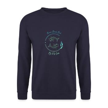 Karma Beach fishes blue - Unisex Sweatshirt - navy - Front - Alina (178cm) & Michal (187cm)