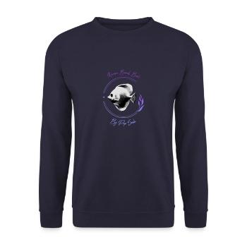 Karma Beach Tang fish violet - Sweat-shirt Unisexe - marine - Devant - Alina (178cm) & Michal (187cm)