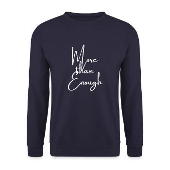 More than Enough - Unisex Sweatshirt - navy - Front - Alina (178cm) & Michal (187cm)