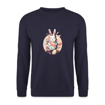 Osterhase - Unisex Pullover - Navy - Vorne - Alina (178cm) & Michal (187cm)