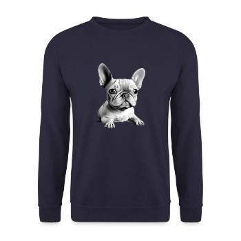 Chiens Chien bouledogue Français Chien Propriétaire - Sweat-shirt Unisexe - marine - Devant - Alina (178cm) & Michal (187cm)