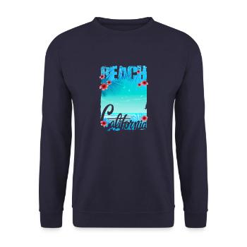 Vintage Blumen Strand Kalifornien Retro Garten USA - Unisex Pullover - Navy - Vorne - Alina (178cm) & Michal (187cm)