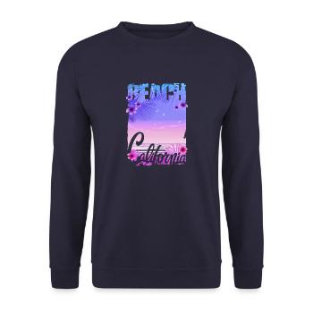 Vintage Blumen Strand Kalifornien Retro Garten USA - Unisex Pullover - Navy - Vorne - Alina (178cm) & Michal (187cm)