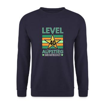40 Jahre Geburtstag-Level 40-Graues Haar-lustig V1 - Unisex Pullover - Navy - Vorne - Alina (178cm) & Michal (187cm)