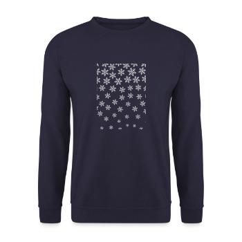 Snowflakes 03 - Unisex Sweatshirt - navy - Front - Alina (178cm) & Michal (187cm)