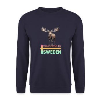 Schweden Schwedischer Elch bestes Tier Geweih Hirsch Hirsch - Unisex Pullover - Navy - Vorne - Alina (178cm) & Michal (187cm)