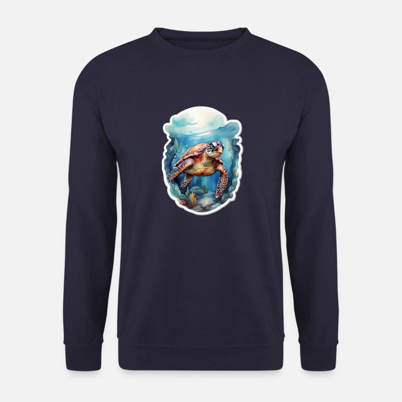 Meers Schildkröte unter Wasser - Unisex Pullover - Navy