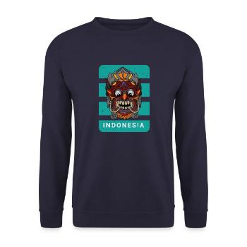 Barong Mythischer Löwe Bali Indonesien Reise - Unisex Pullover - Navy - Vorne - Alina (178cm) & Michal (187cm)