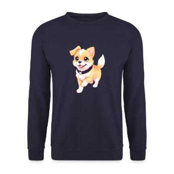 HIER IST DIE PFOTE - Unisex Pullover - Navy - Vorne - Alina (178cm) & Michal (187cm)