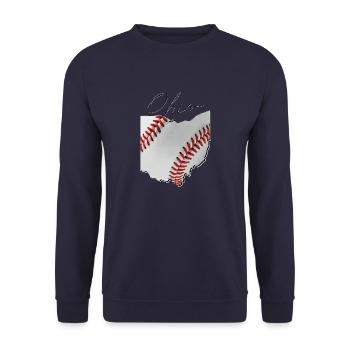 Ohio (United States) | real baseball | Map Script - Unisex Sweatshirt - navy - Front - Alina (178cm) & Michal (187cm)