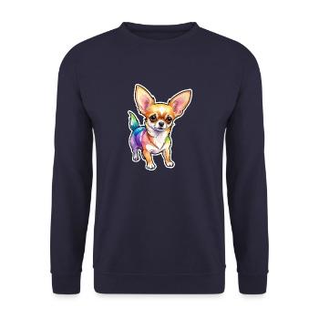 Chihuahua Watercolor - Unisex Sweatshirt - navy - Front - Alina (178cm) & Michal (187cm)