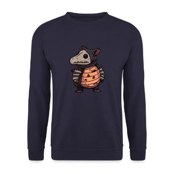 Gürteltier Halloween Lustig Zombie - Unisex Pullover - Navy - Vorne - Alina (178cm) & Michal (187cm)