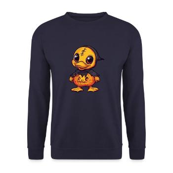 Duck Halloween Zombie - Unisex Sweatshirt - navy - Front - Alina (178cm) & Michal (187cm)