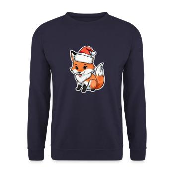 Fuchs Weihnachten Wasserfarben - Unisex Pullover - Navy - Vorne - Alina (178cm) & Michal (187cm)