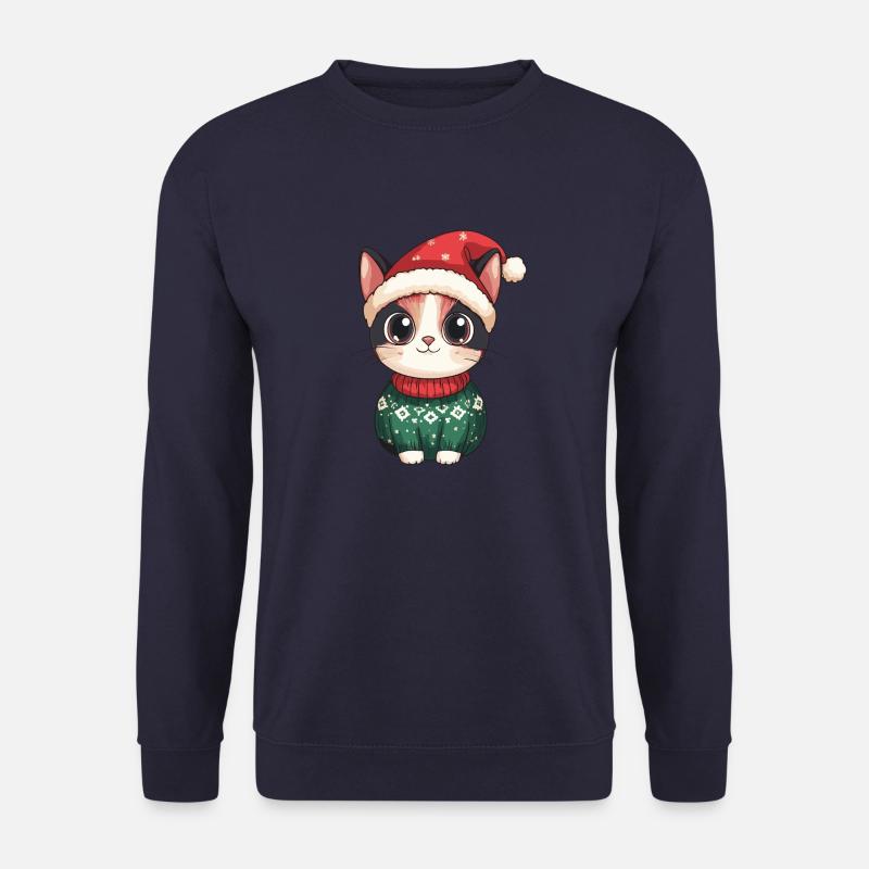 Cat Christmas Comic - Unisex Sweatshirt - navy