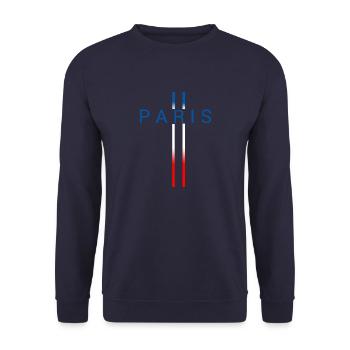Paris - Sweat-shirt Unisexe - marine - Devant - Alina (178cm) & Michal (187cm)