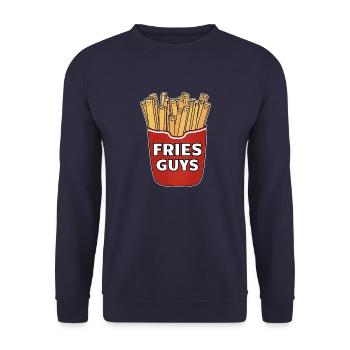 FRIES GUYS - Unisex Pullover - Navy - Vorne - Alina (178cm) & Michal (187cm)