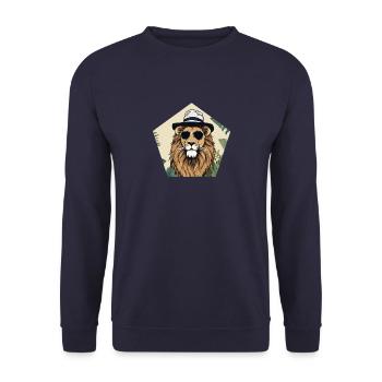 Mister Lion - Unisex Pullover - Navy - Vorne - Alina (178cm) & Michal (187cm)