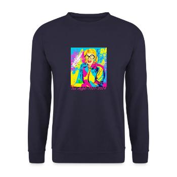 Illustration, coloré, graffiti, pomme d’iris - Sweat-shirt Unisexe - marine - Devant - Alina (178cm) & Michal (187cm)