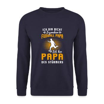 Ich Bin Nicht Irgendein Fußball Papa - Unisex Pullover - Navy - Vorne - Alina (178cm) & Michal (187cm)
