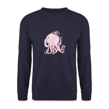 Captain Jack Octopus - Unisex Sweatshirt - navy - Front - Alina (178cm) & Michal (187cm)