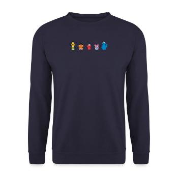 Sesame Street Pixel Design Characters - Unisex Sweatshirt - navy - Front - Alina (178cm) & Michal (187cm)