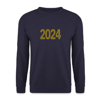 2024. FROHES NEUES JAHR. SILVESTER. NEUJAHR - Unisex Pullover - Navy - Vorne - Alina (178cm) & Michal (187cm)