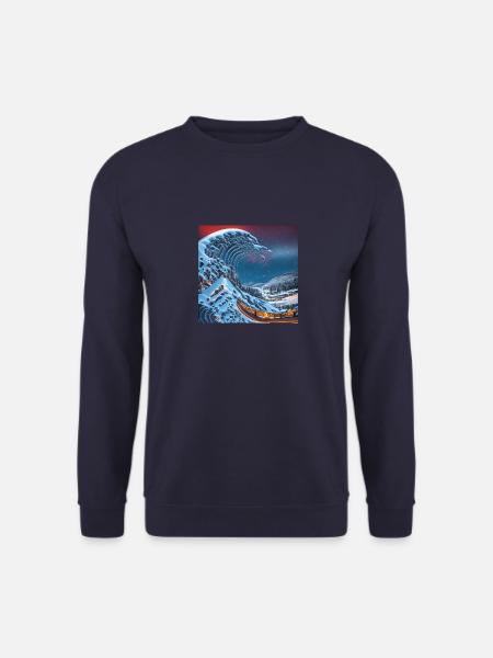 Wave of kanagawa,wave, illustration,Japan - Unisex Sweatshirt - navy