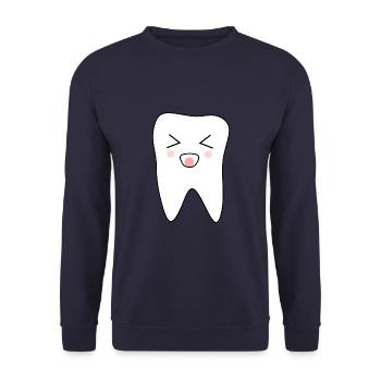 Zahn, Zähne, Zahnarzt - Unisex Pullover - Navy - Vorne - Alina (178cm) & Michal (187cm)