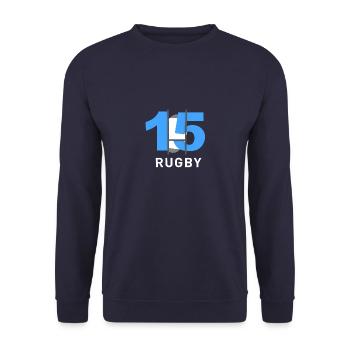 RUGBY 15 bleu et blanc - Sweat-shirt Unisexe - marine - Devant - Alina (178cm) & Michal (187cm)