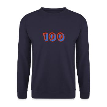 100. 100 YEARS. 100th ANNIVERSARY. 100 BIRTHDAY - Unisex Sweatshirt - navy - Front - Alina (178cm) & Michal (187cm)