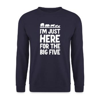 Juste ici pour les Big Five - Sweat-shirt Unisexe - marine - Devant - Alina (178cm) & Michal (187cm)