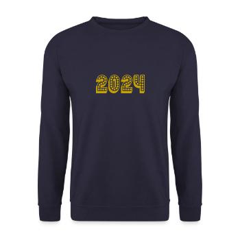 2024. FROHES NEUES JAHR. SILVESTER. NEUJAHR - Unisex Pullover - Navy - Vorne - Alina (178cm) & Michal (187cm)