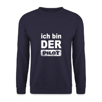 Ich bin Pilot - Unisex Pullover - Navy - Vorne - Alina (178cm) & Michal (187cm)