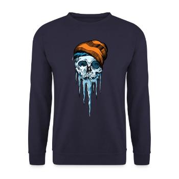 Snow Skull - Unisex Pullover - Navy - Vorne - Alina (178cm) & Michal (187cm)