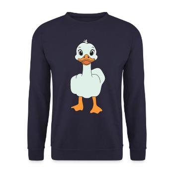 Drôle de majeur canard - Sweat-shirt Unisexe - marine - Devant - Alina (178cm) & Michal (187cm)