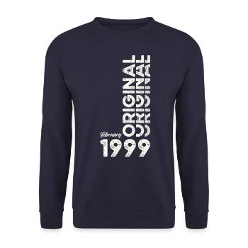 25e anniversaire Original Février Année 1999 - Sweat-shirt Unisexe - marine - Devant - Alina (178cm) & Michal (187cm)