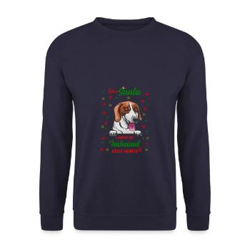 Foxhound Hund Weihnachten Hunderasse - Unisex Pullover - Navy - Vorne - Alina (178cm) & Michal (187cm)