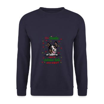 Australischer Koolie Hund Weihnachten Hunderasse - Unisex Pullover - Navy - Vorne - Alina (178cm) & Michal (187cm)